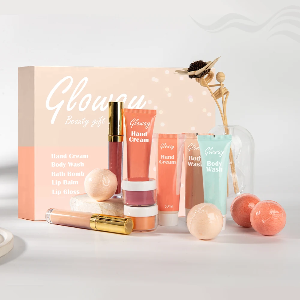 Trendy 12Pcs/Set Hand Cream Body Wash Bath Bomb Bathing Body Care Products Lip Gloss Lip Balm Beauty Skin Care Gift Set For Girl
