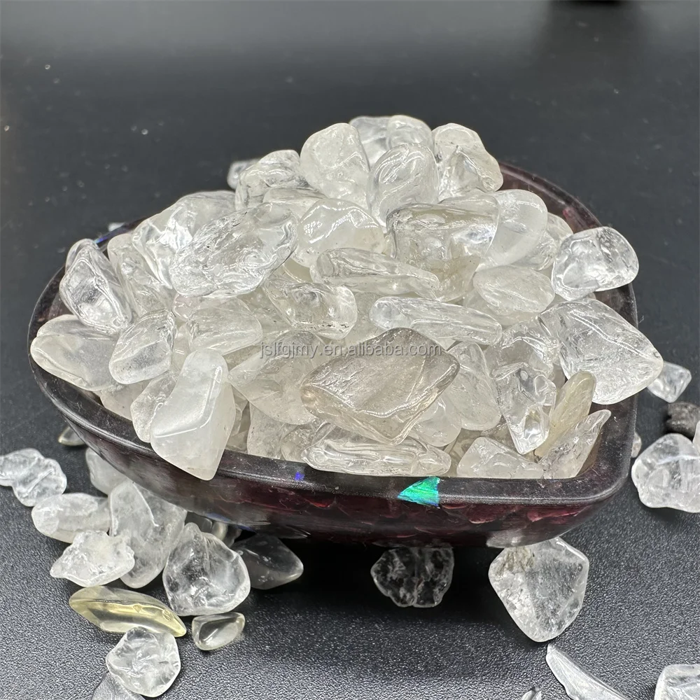 Wholesale Polished Stones Crystal Chips Clear Quartz Tumbled Stones For Energy Decoration