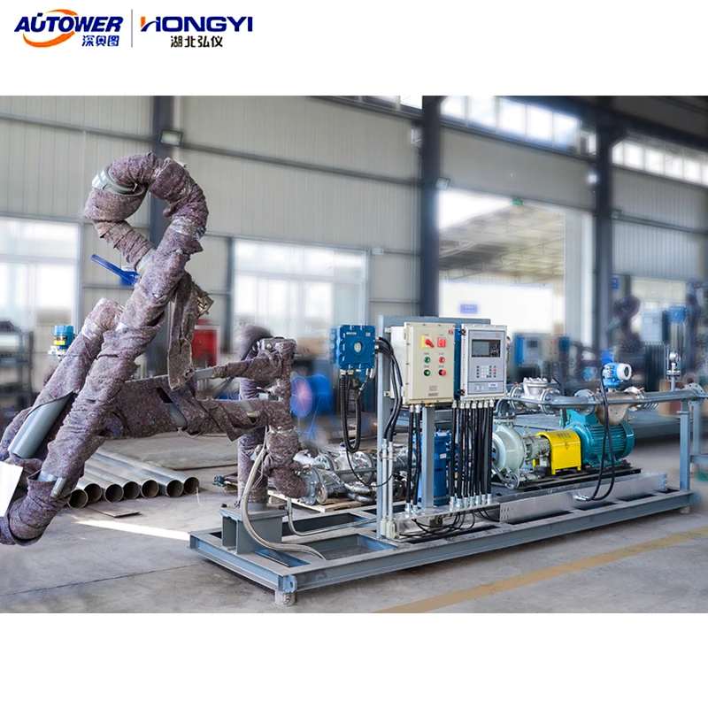 Steel structure metering elevated insulated vessel skid mounted with pipeline loading arm folding stair batch controller