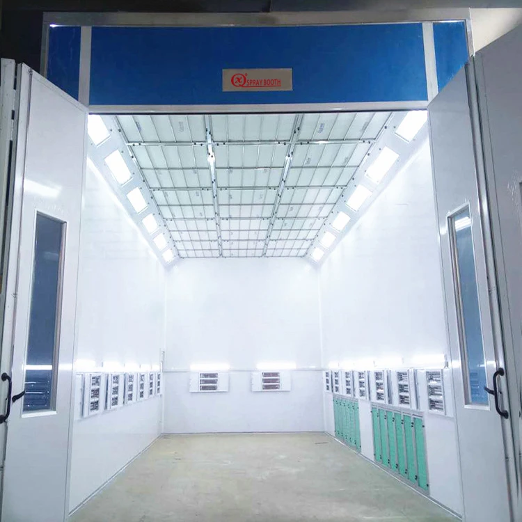 Large size truck and bus spray paint booth with down side draft air flow