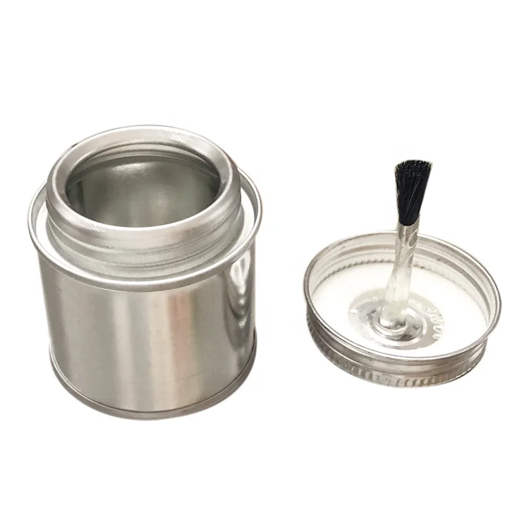 2oz empty screw cap tin can for pvc glue