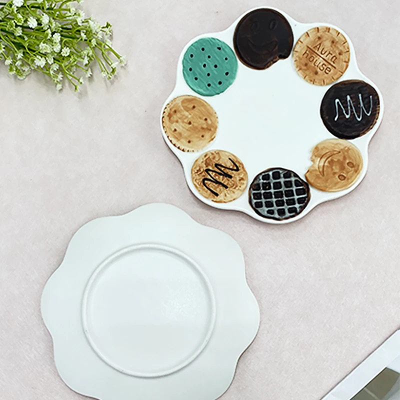 ZC INS High appearance gift mug and plate Niche hand-painted biscuit design office teacup Creative ceramic coffee cup saucer
