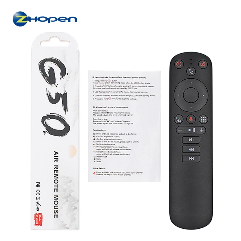 Newest 2.4G Wireless Remote IR G50s Voice Controller Air Mouse Keyboard For Smart TV Android TV Box