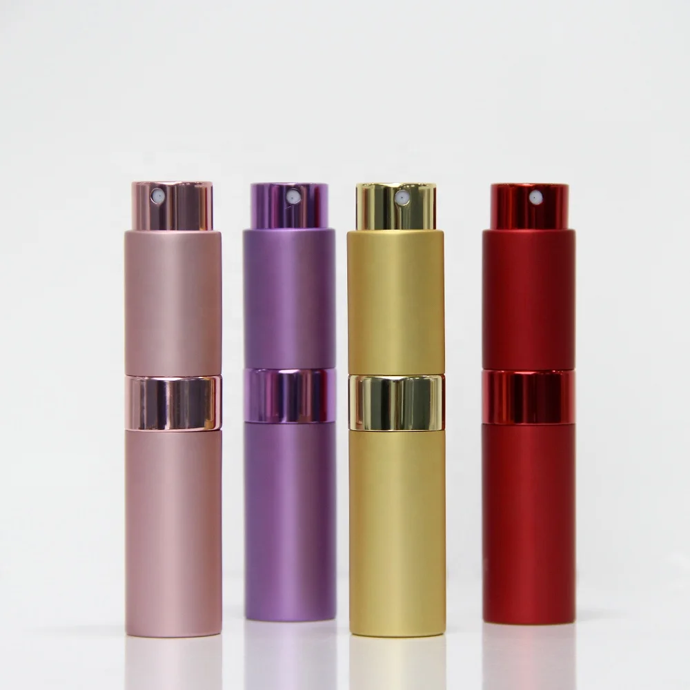 luxury 8ml black oxidation aluminum perfume atomizers