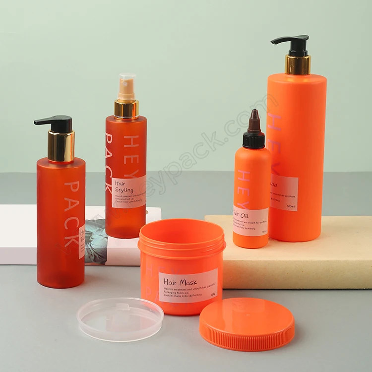 500ml Hair Shampoo Bottle, 250ml Hair Care Lotion Bottle, 100ml hair oil bottle and 500g HairMask Jar