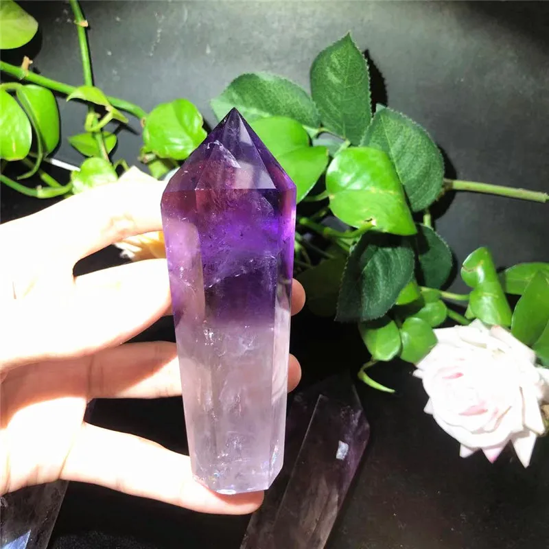 Wholesale Natural Stone Quartz Amethyst Crystal Point Wand Healing Obelisks Wands