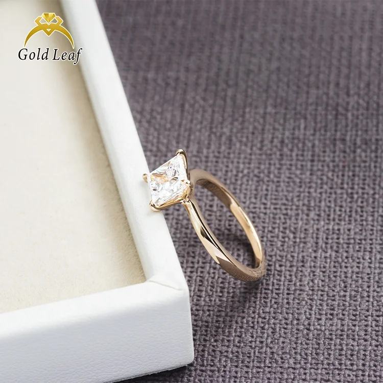 Luxury Jewelry 9k 10k 14k 18k 24k Solid Gold Diamond Wedding Ring Solitaire Lab Grown Diamond Engagement Band Ring for Women