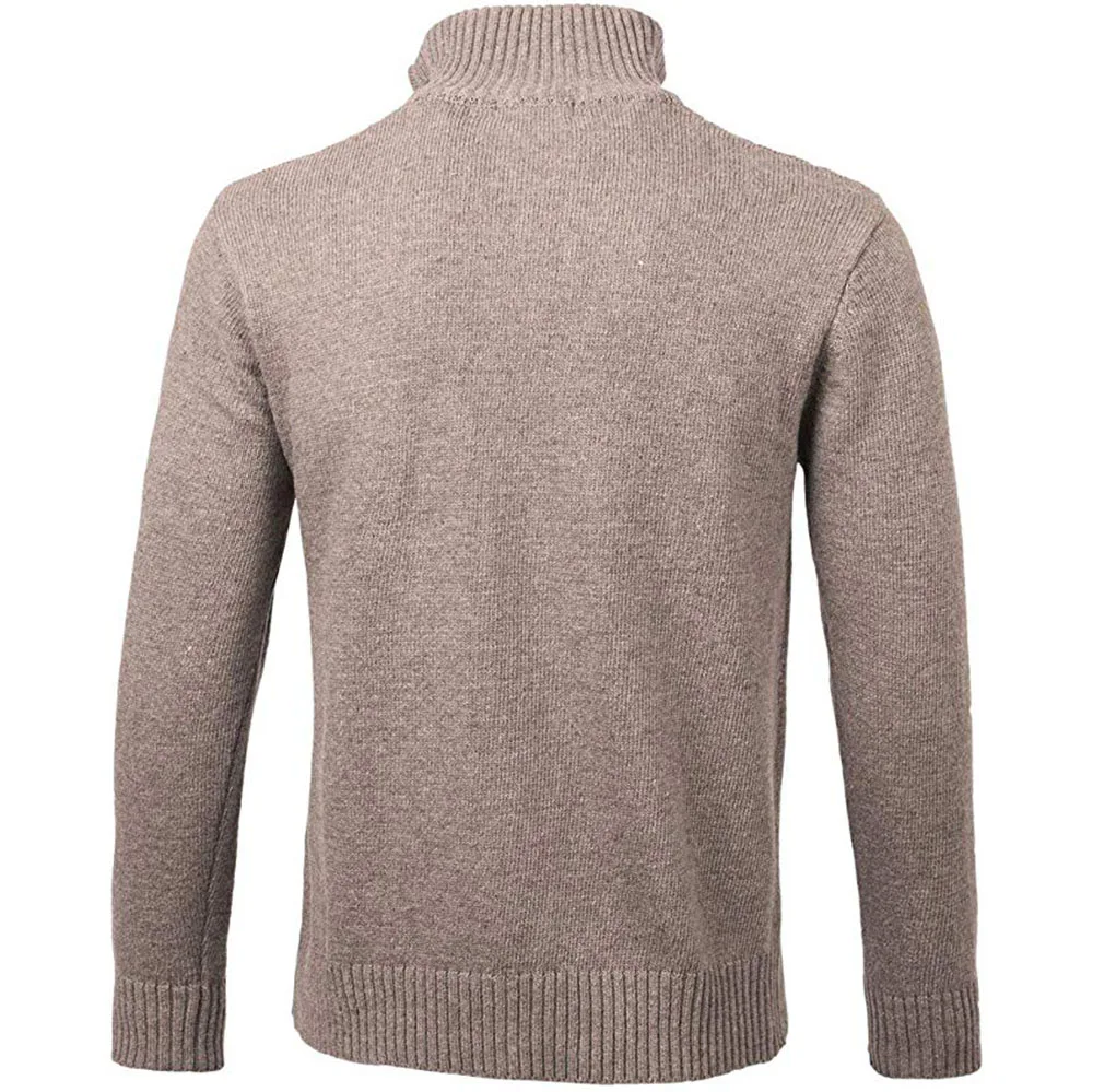 OEM Long Sleeve Wool Stand Collar Autumn Sweater Men Knitted Cardigan Sweater with Zipper