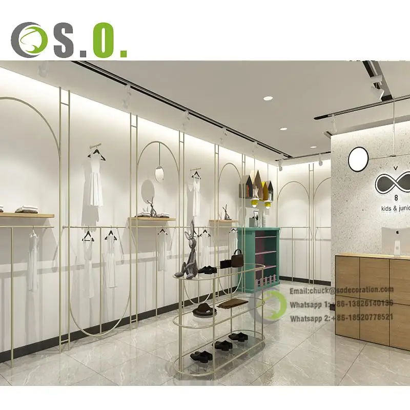 Kids Clothing Store Interior Design Fashion Display Rack Baby Shop Design, Retail Children Clothing Store Furniture
