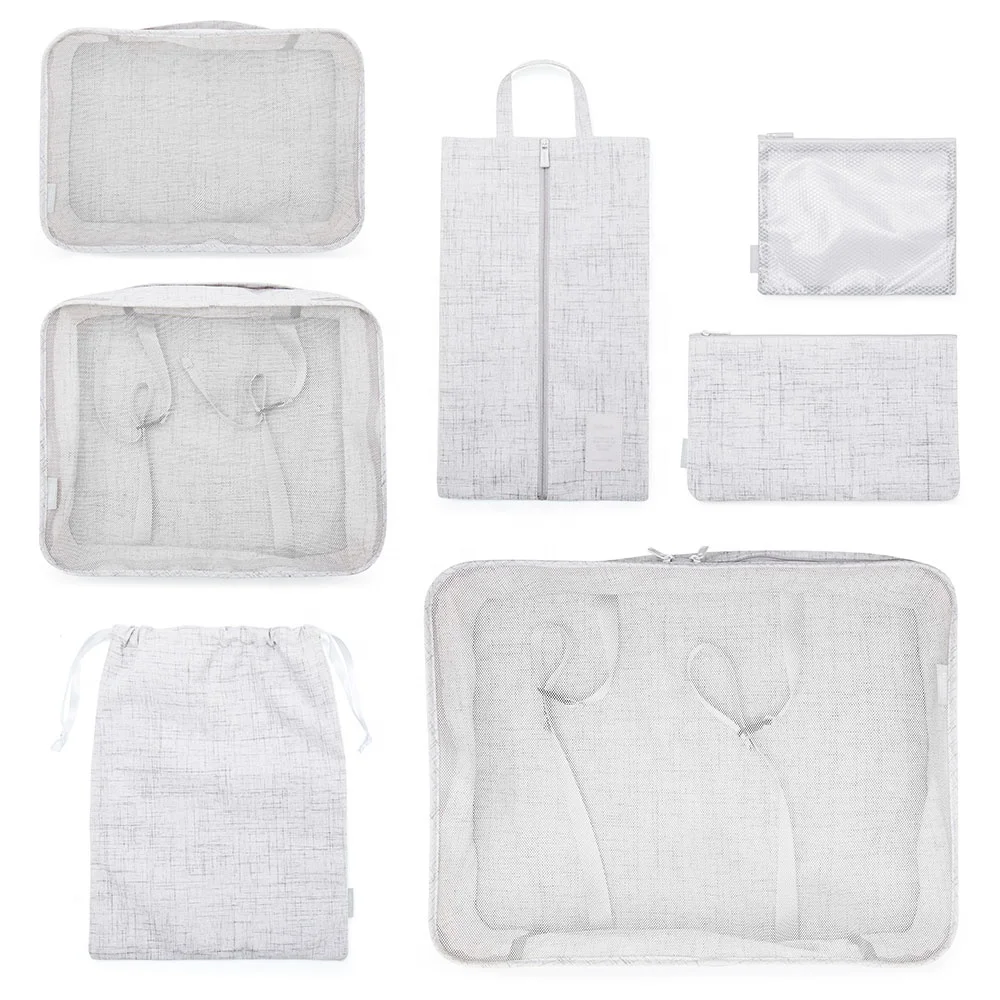 Wholesale 7 Pieces Waterproof Luggage Travel Storage Bag Organizer Packing Cube Set