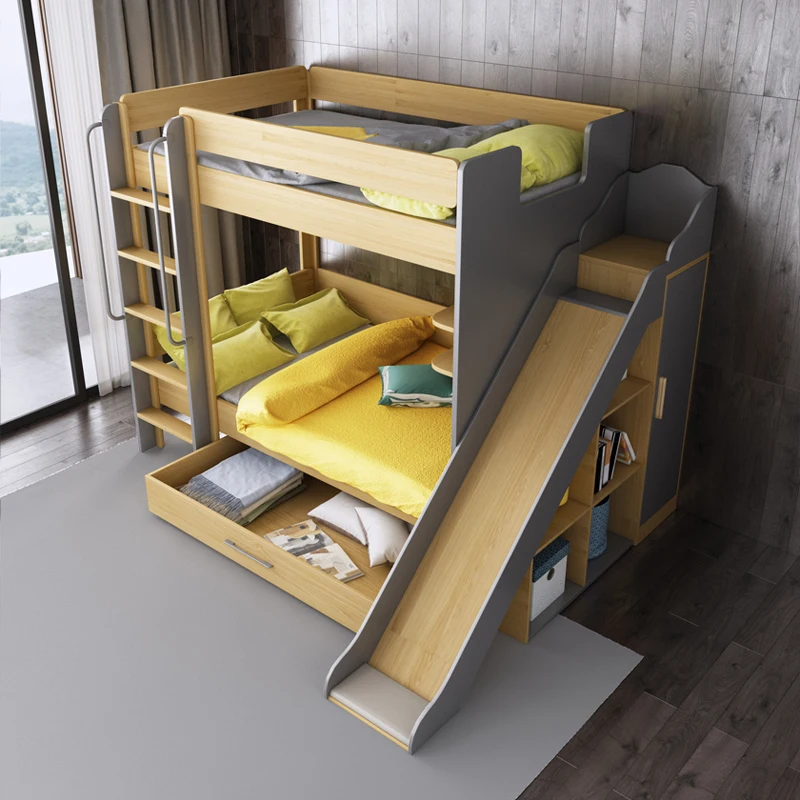 Европейский тип контракт пластинчатого типа детская кровать двухъярусная кровать для хранения