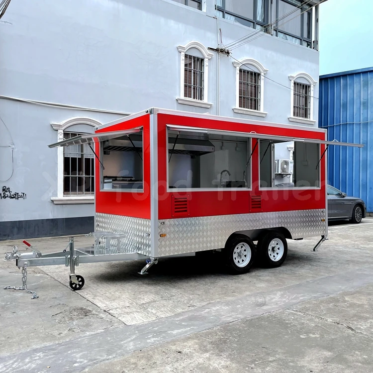 Best Designed Mobile Square Consession Trailer Food Carts and Food Trucks Mobile Food Trailers for Sale Malaysia Fiberglass