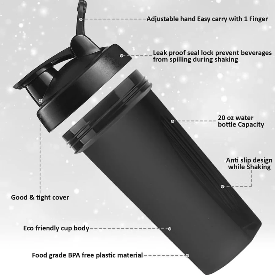 Hot Selling 400ml 600ml  BPA FREE Shaker Water Bottle  Workout Blender Shaker Bottle Gym Protein Shaker Bottles