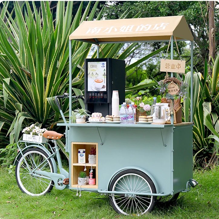 Mobile Donut Fast Food Truck Food Trailer Kiosk Carts Coffee Bike Tricycles Cart for Sale