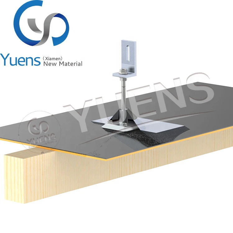 Yuens High Quality Asphalt Shingle Solar Roof Mounting Bracket L Foots And Roof Flashing Kit For Solar Panels