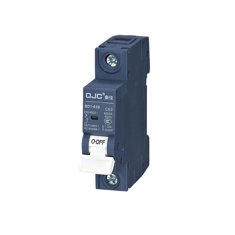 QJC AC 230 В 63A 6KA OEM ODM Mini Mcb 1-полюсный промышленный миниатюрный выключатель для дома