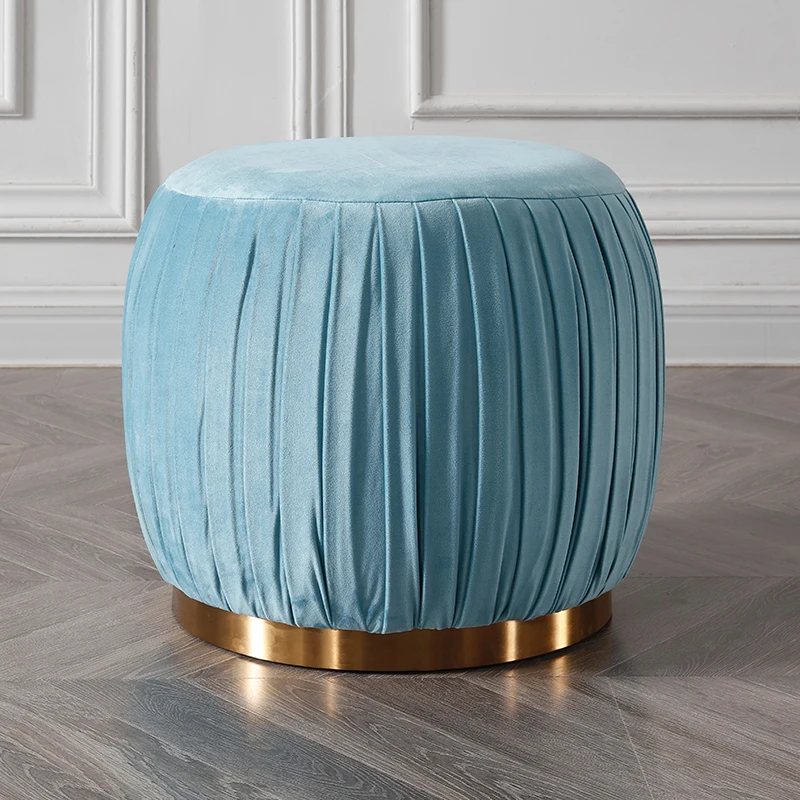 Новый дизайн, мягкий табурет, бархатные табуреты, оттоманки, розовый круглый пуф, табурет, диван