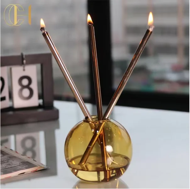 C&H Smokeless Oil Never Melts 304 Stainless Steel Stick Candle Liquid Everlasting Candle for Home Decoration