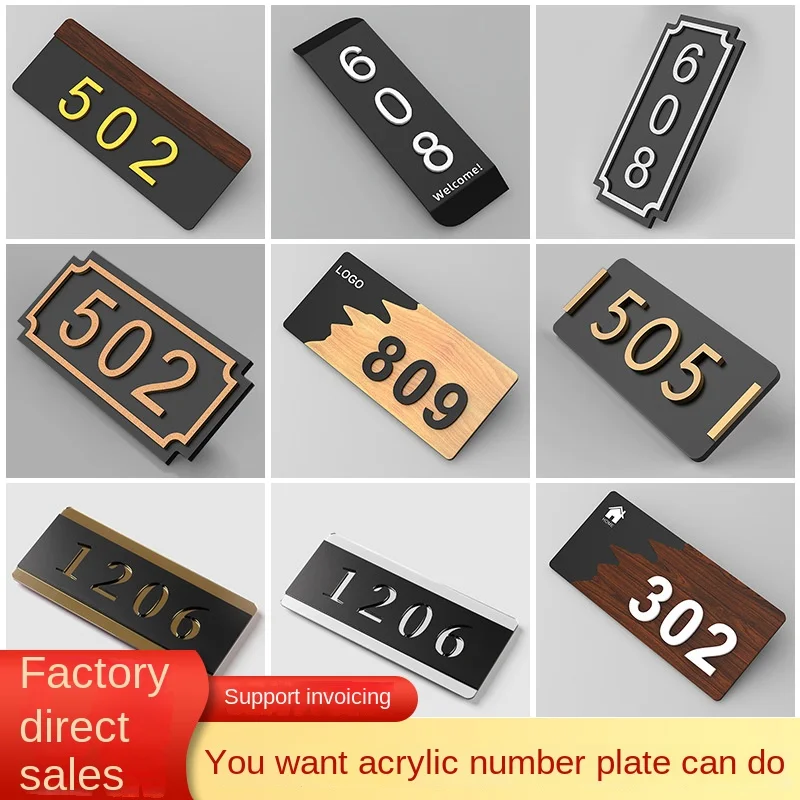 Brass House and Room Number Plate Private Organizational Plate for Home Hotel or Homestay