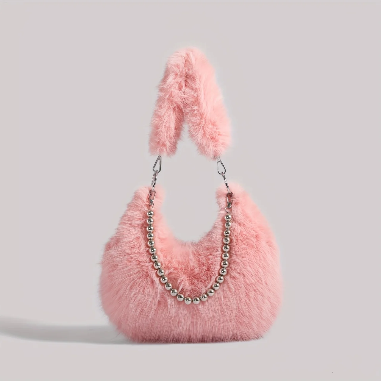 Lightweight Winter Trendy Soft Purse Fluffy Faux Fur Purse Shoulder Plush Bag For Women