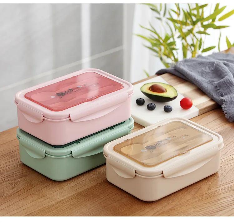 Yongli Reusable Food Grade Lunch Box Divider Premium 3 Compartment Silicone Collapsible With Spoon And Fork