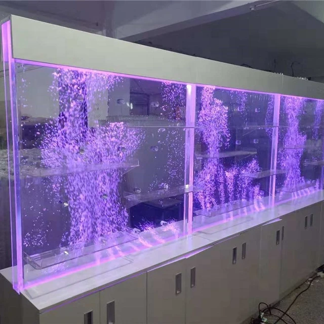 H2m Digital Programmed water feature cabinet screen divider colorful Bubble feature cabinet room divider