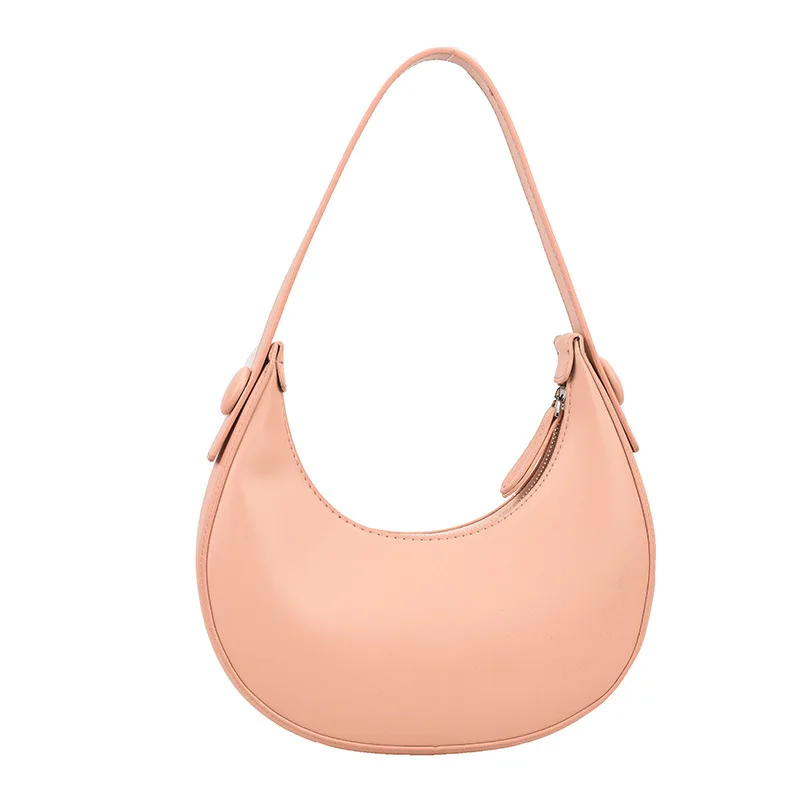 Luxury Shoulder Bag for Women Sling Purse Half Moon Custom White Pu Vegan Leather Women Bags Clutch Handbag