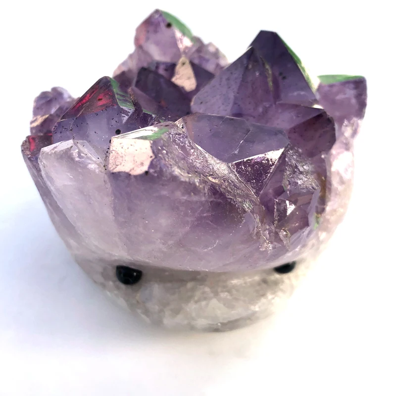 Wholesale Crystal Gift Natural Amethyst Carved Crystal Cluster Hedgehogs For Home Decoration