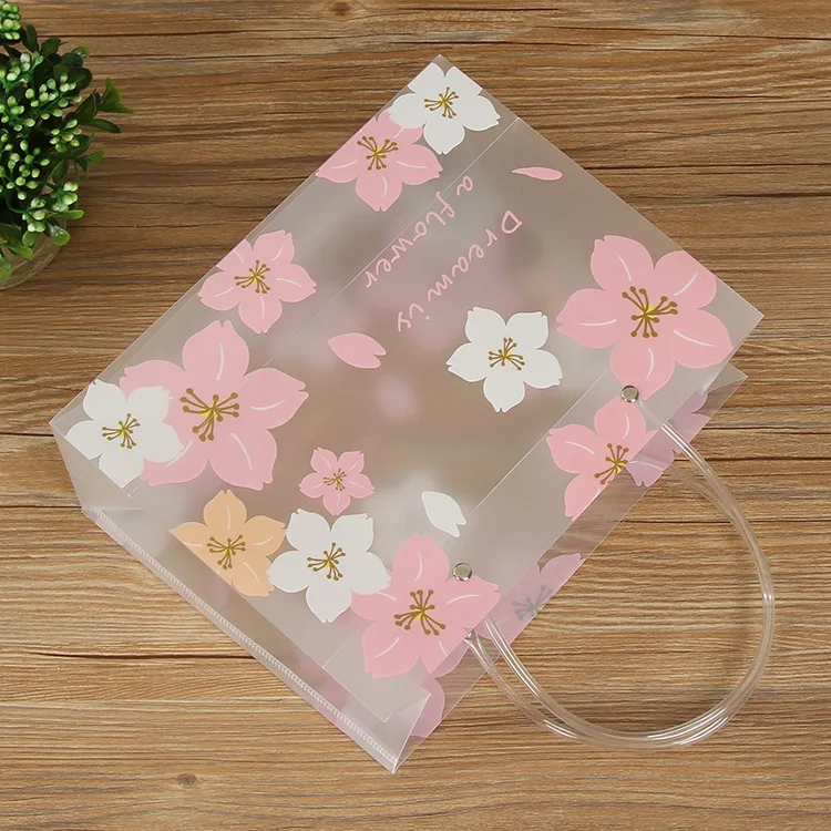 PP plastic handbag customized transparent packaging bag wholesale clothing shopping gift bag transparent pvc with gift bag
