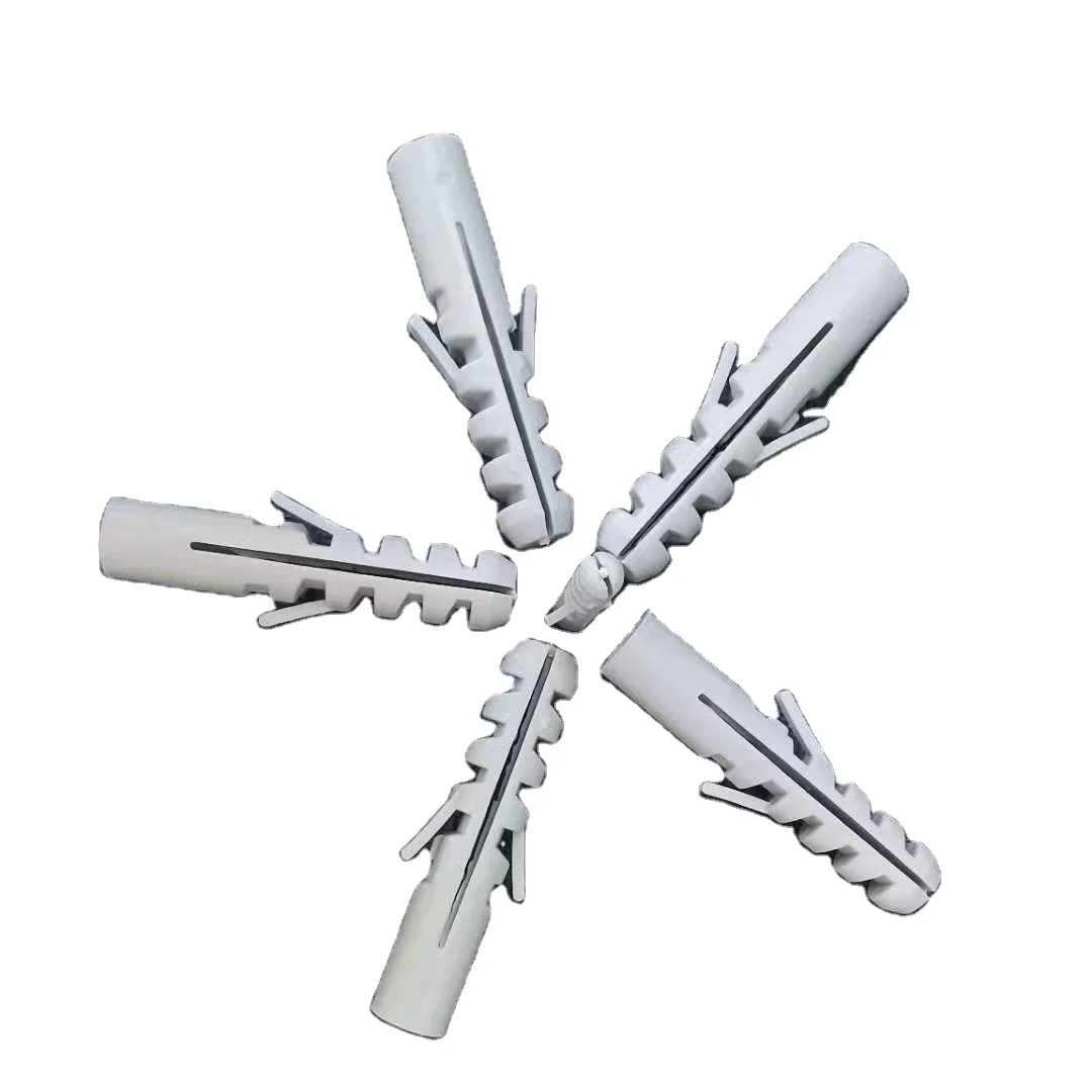 China Factory 6mm 8mm 10mm Concrete Anchor Screws Nylon Plastic Anchor Wall  Plug 6-14mm