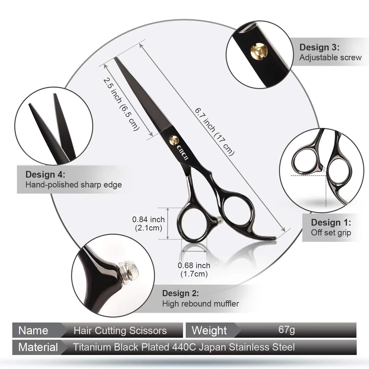 Hair Cutting Scissors Shears Kit Professional Hairdressing Scissors Set  for Men Women Pets Home Salon Barber Cutting Kit