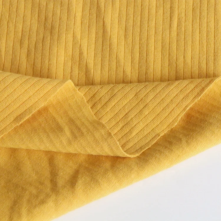 Hight quality 95%cotton 5%spandex 300gsm thick knitted rib lycra fabric for warm clothes