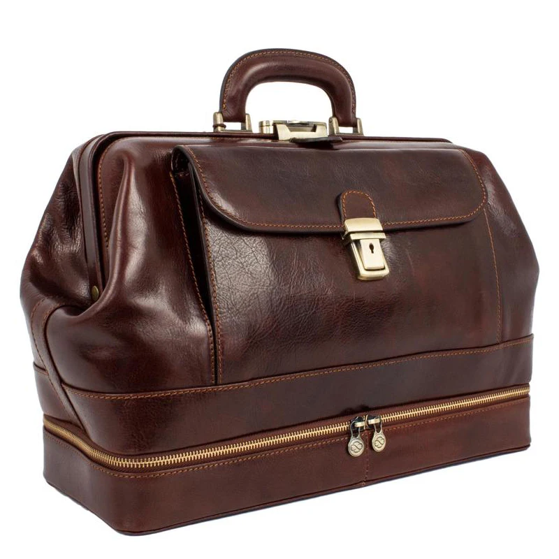 
Doctor Bag Unsix Easy To Clean Large Capacity Leather Doctor Bag 