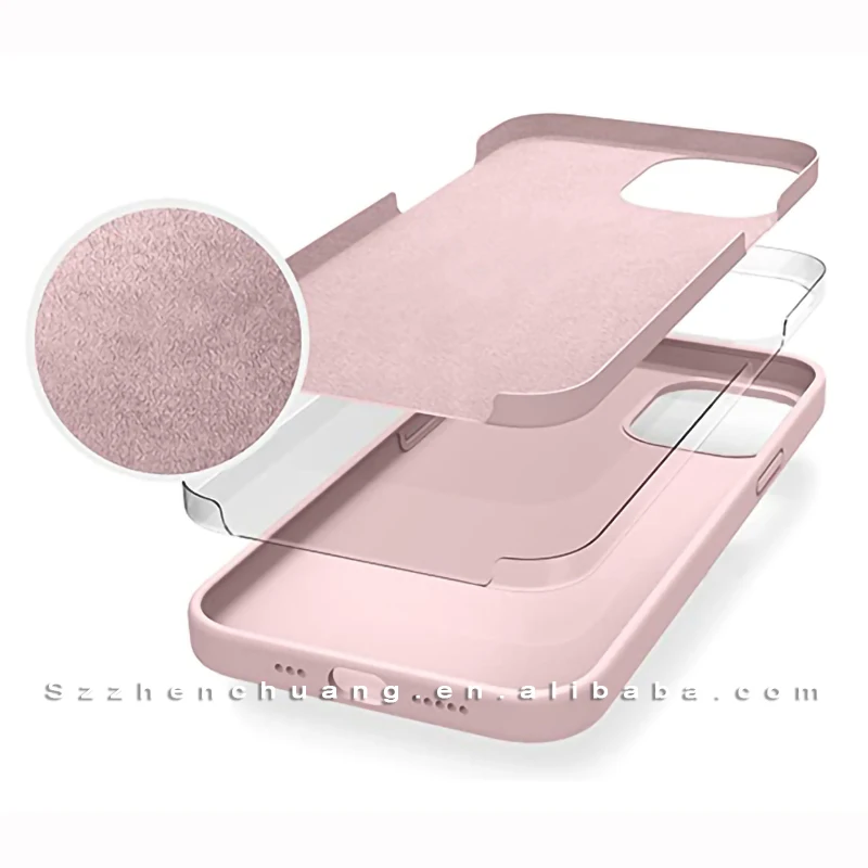 New Silicone Case for iPhone 12 pro max case 2021 Anti-Fingerprint Phone Case for  iPhone 13 Cellphone Cover