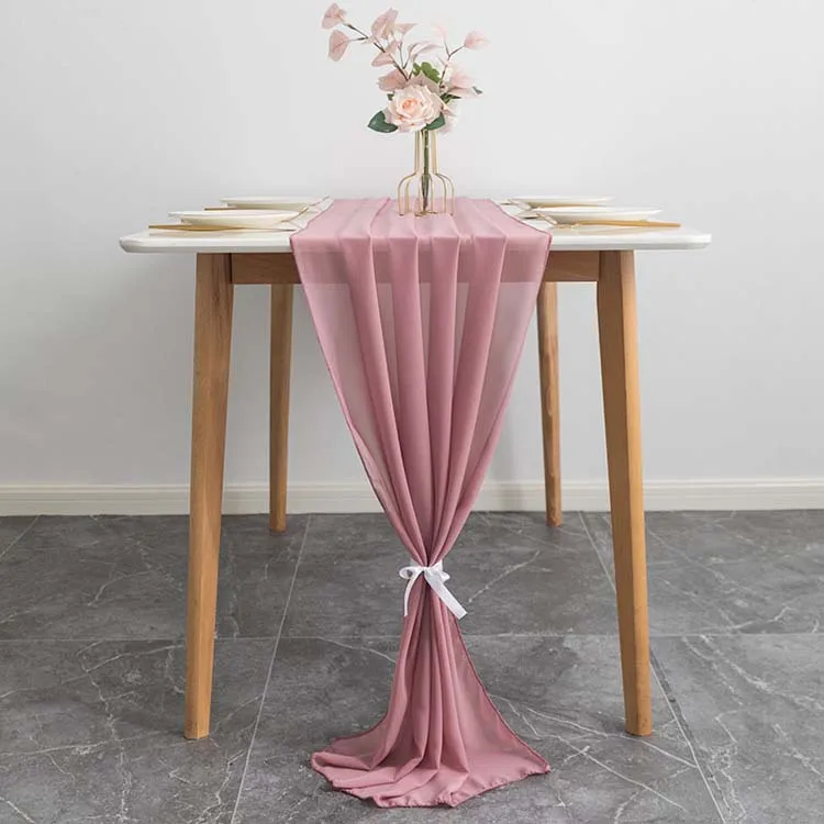 Chiffon Table Runners Fancy Wedding Event Table Decoration Table Cloths
