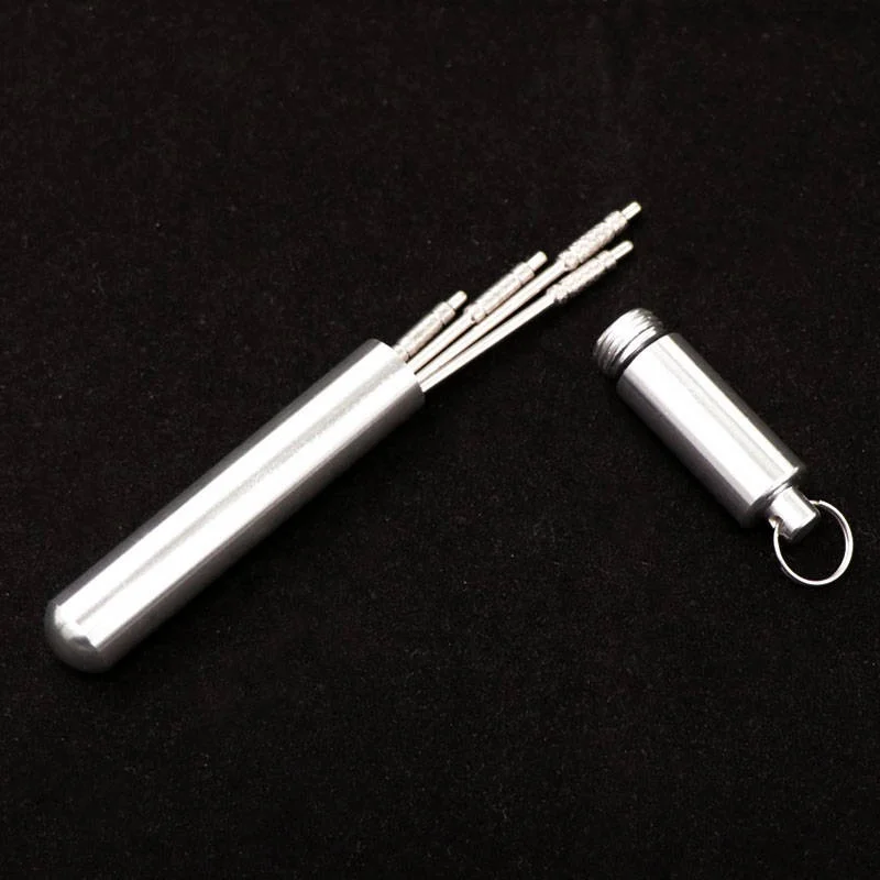 
HOT-Outdoor Portable Titanium Alloy Toothpicks Storage Reusable [Non-toxic] Titanium Alloy Toothpick 