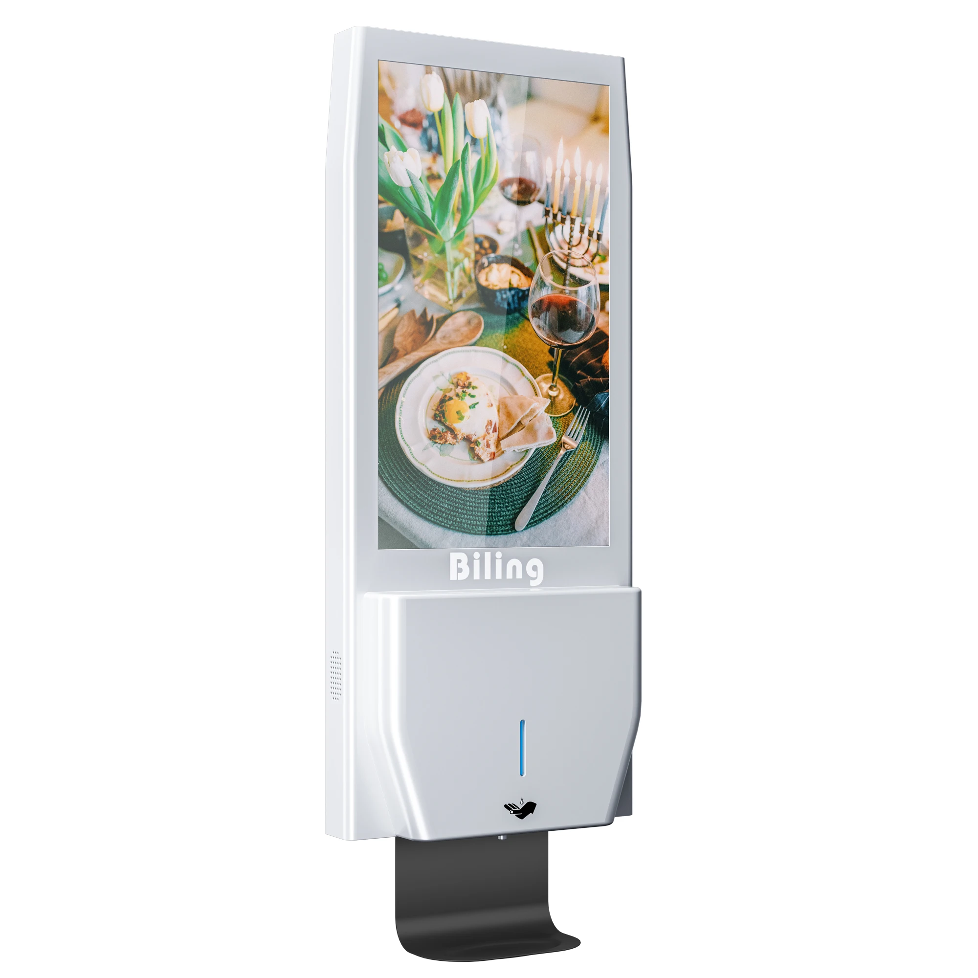 Напольные стенды digital signage Двухсторонние рекламные диспенсеры для дезинфицирующих средств