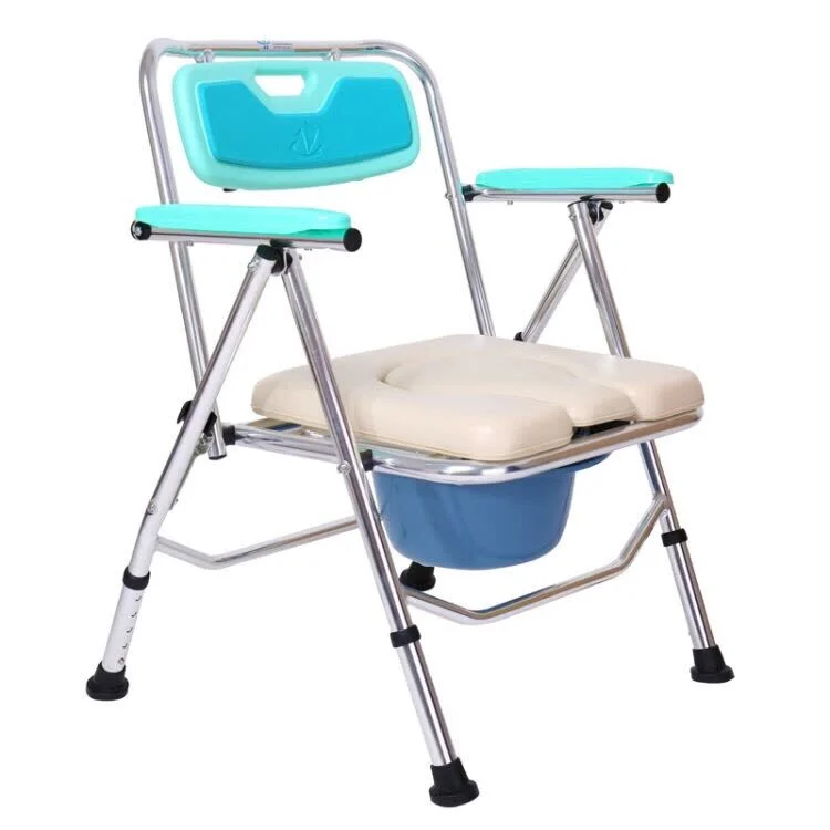 disable toilet chair Aluminum Folding Bathroom Toliet Commode Chair for Elderly