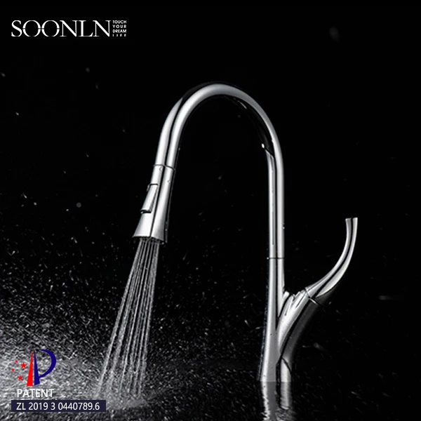 
China Manufacturer Commercial Pull Down Sink Mixer Kitchen Faucet 