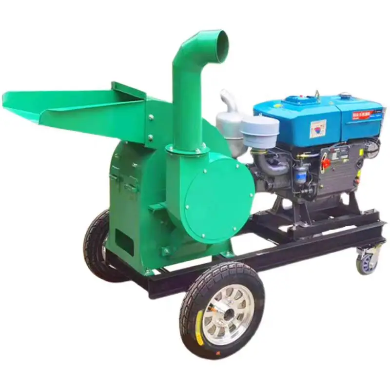 Cattle Sheep Feed Diesel Hammer Mill Corn Rice Husk Maize Grass Alfalfa Straw Crusher Grinding Diesel Machine