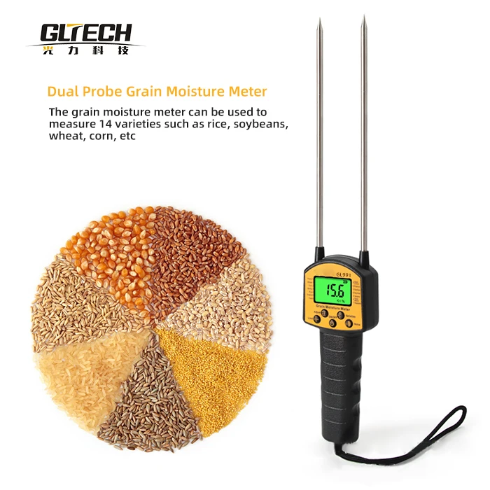 GLTech Digital Vegetable Seed Moisture Meter Seed Rice wheat corn barley sorghum pellet feed Moisture Meter