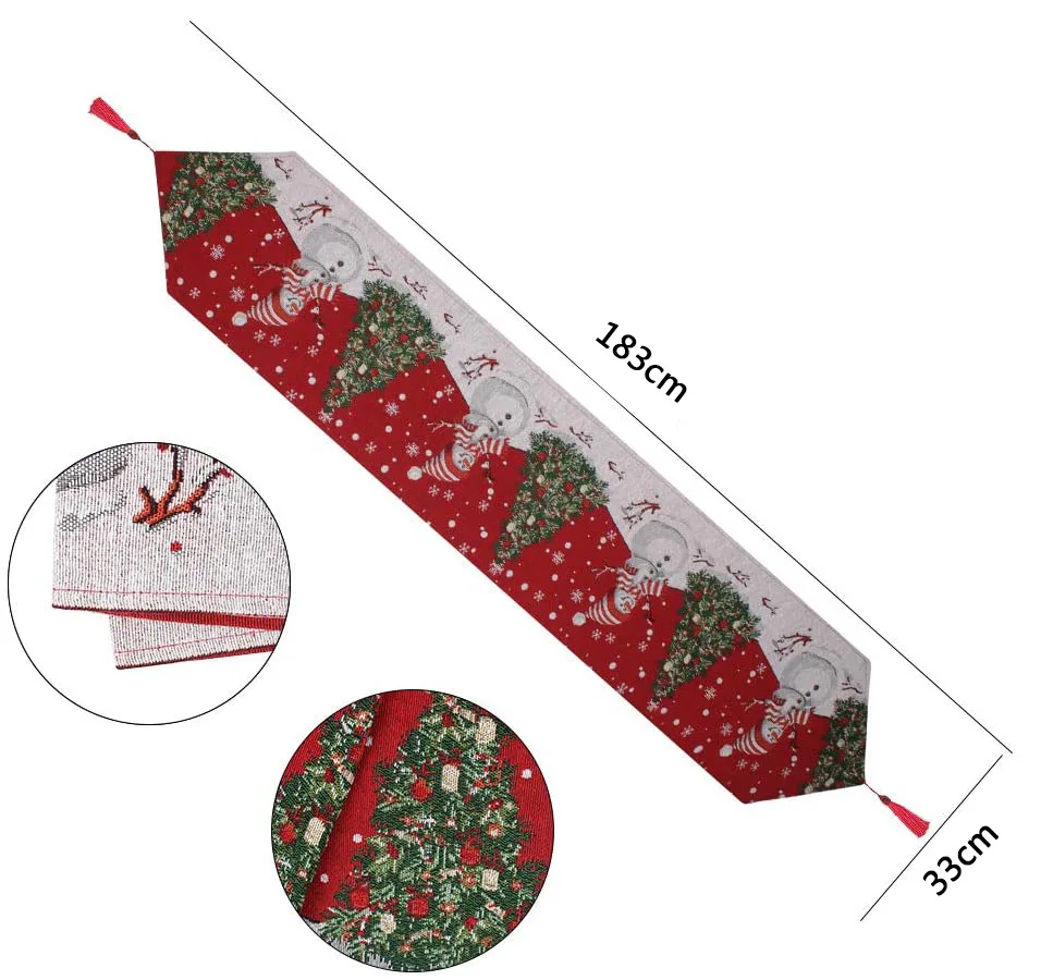 Christmas Flower Table Flag Cotton Linen Embroidery Family Table Decoration Christmas Decoration Tablecloth