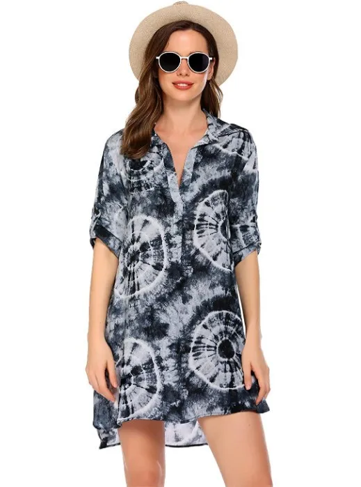 2022 Summer Beach Dress Women Sexy Chiffon Bikini Cover Up Swimwear Dresses Pareo Sarong Wrap Ladies Summer Dress