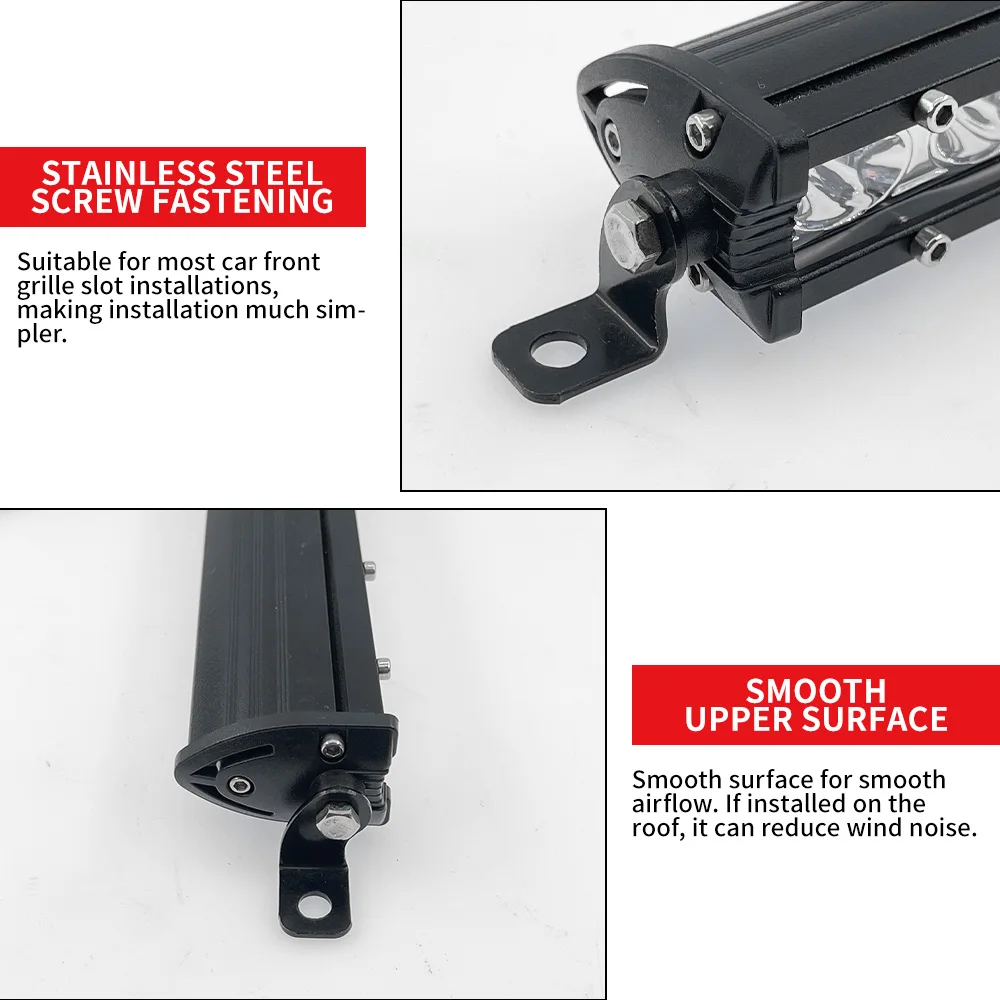 Super Bright DRL Single Row 4X4 LED Light Bar Headlight Lamp For 4WD Offroad Vehicle Truck SUV ATV SUV UTV Jeep