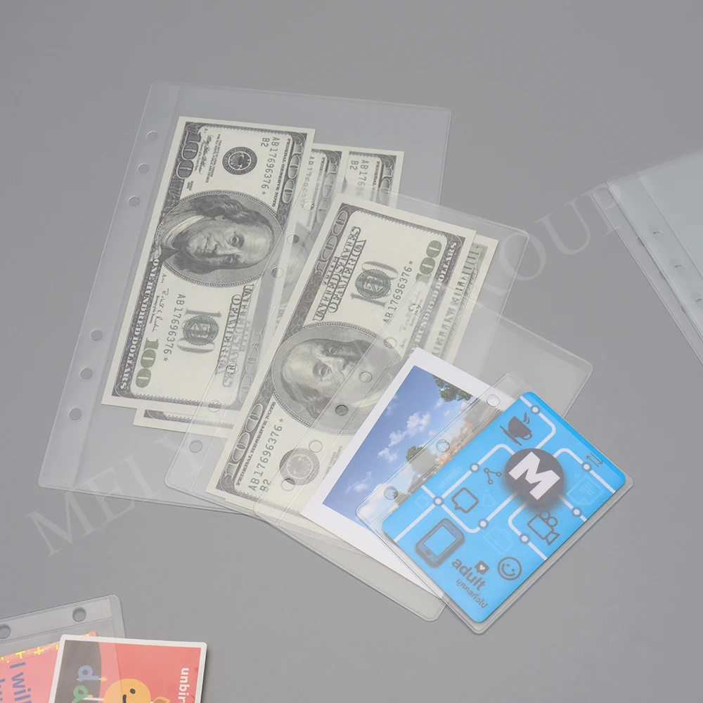 A5 A6 A7 Mini Top Loading Clear Frost PVC Envelope Pouch Zipless Loose Leaf Binder Pocket Photo File Card Zipperless Pockets Bag