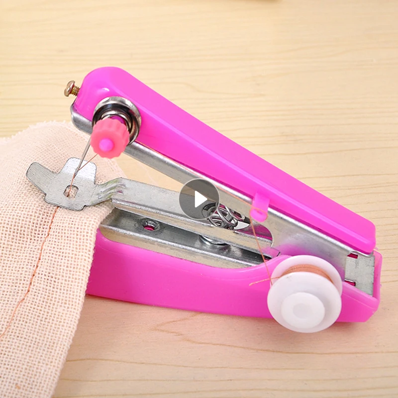 1pc Portable Mini Manual Sewing Machine Simple Operation Sewing Tools Sewing Cloth Fabric Handy Needlework DIY Apparel Tool