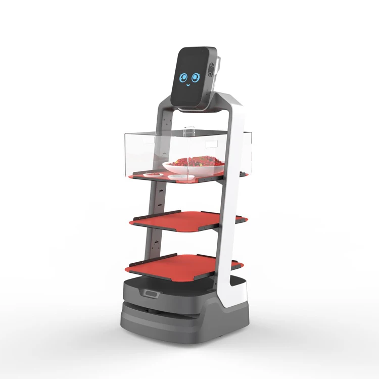 
Hotel Serving Food Waiter Robot Hotel Dish Delivery Robot No Contact Delivery Food Robot for Restaurant 