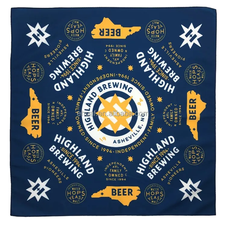 Customized Design Your Own Logo Printing Bandana Square Polyester Bandana High Quality Digital Print Bandanas