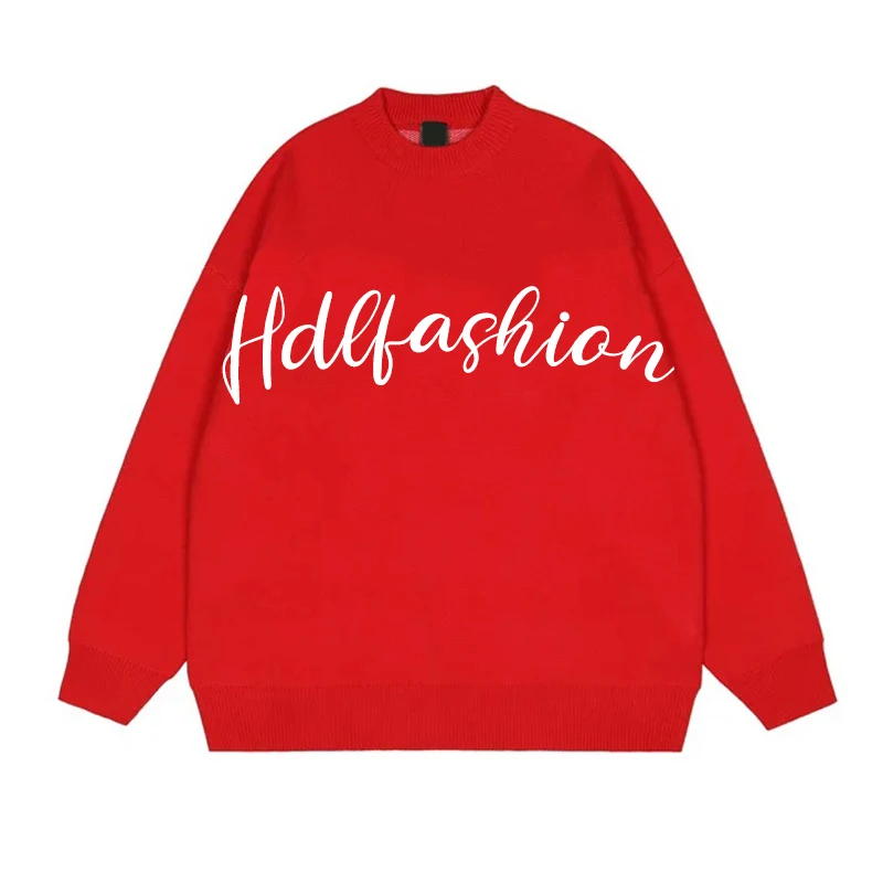 Custom OEM ODM Men jacquard Sweaters Knitwear Fashion Knit Sweater Crew Neck Cotton Black pullover knitted sweater men