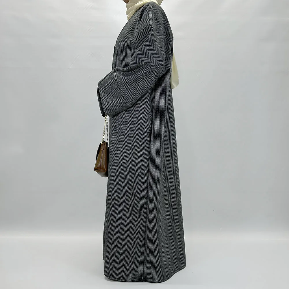 Winter Abaya Coats  Ramadan New Thick Warm Open Kimono Dubai Women Muslim Dress Manufacturer Wholesale Islamic Clothing